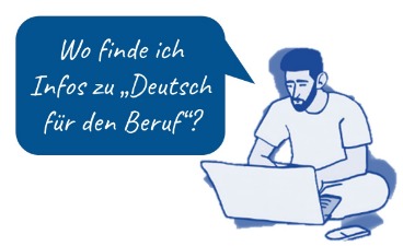 Strichzeichnung eines Mannes, der mit einem Laptop am Boden sitzt.